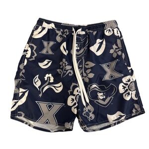 Wes and Willy Xavier Musketeers Hawaiian Swim Trunks Shorts Floral Mens M NCAA